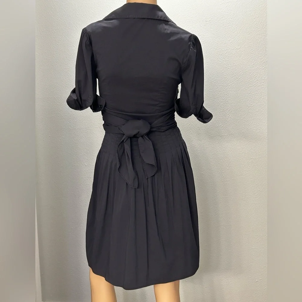 BCBG MaxAzria Collared Faux Wrap Shirt Dress sz 0 - Picture 12 of 16